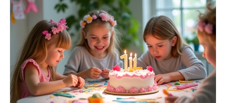 Fête d'anniversaire créative avec ateliers personnalisés et décoration artisanale